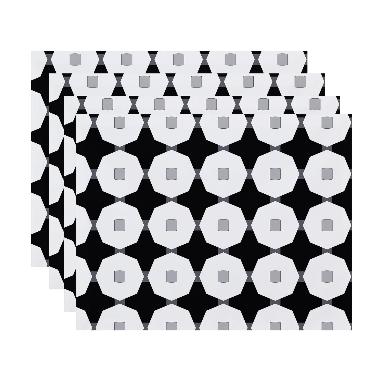 Simply Daisy Button Up Geometric Print Placemat, Set of 4