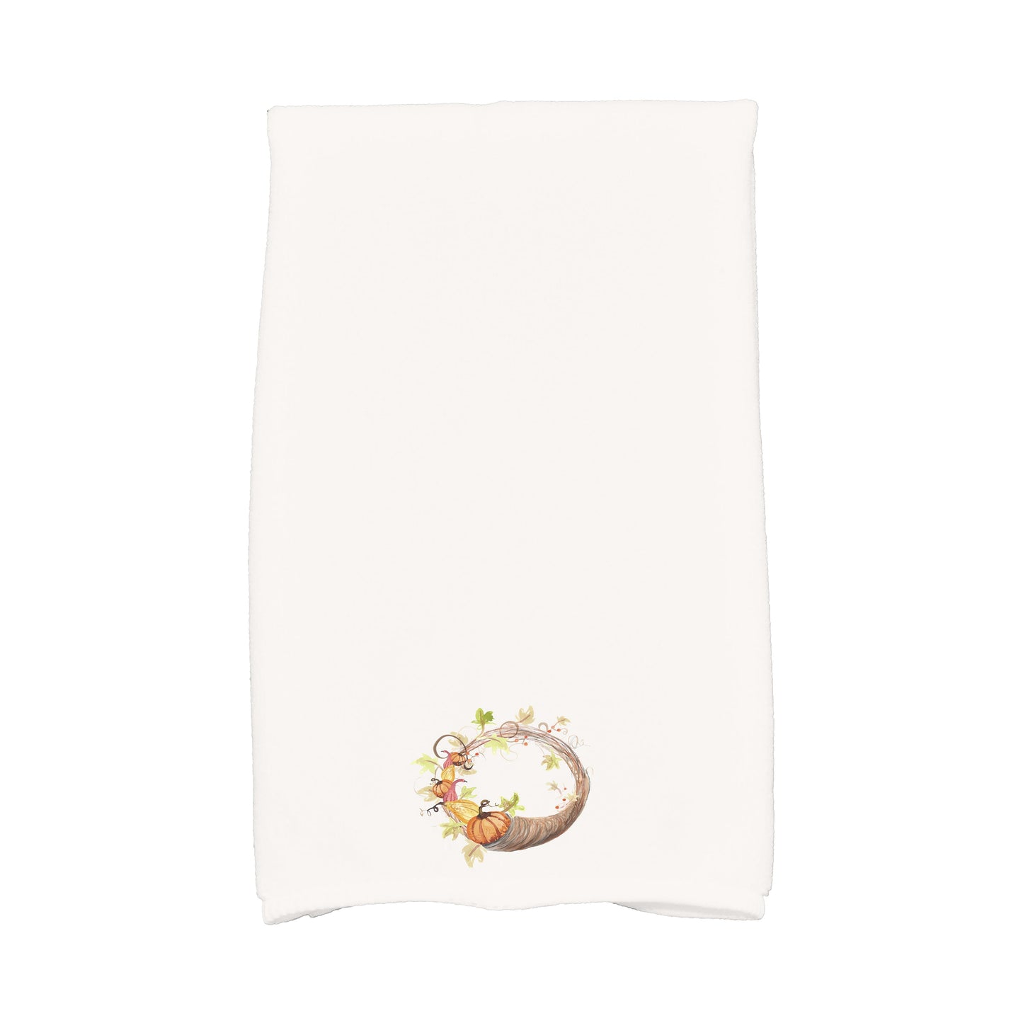 Simply Daisy Cornicopia Wreath 16 x 25 Inch Cream Fall Print Kitchen Towel