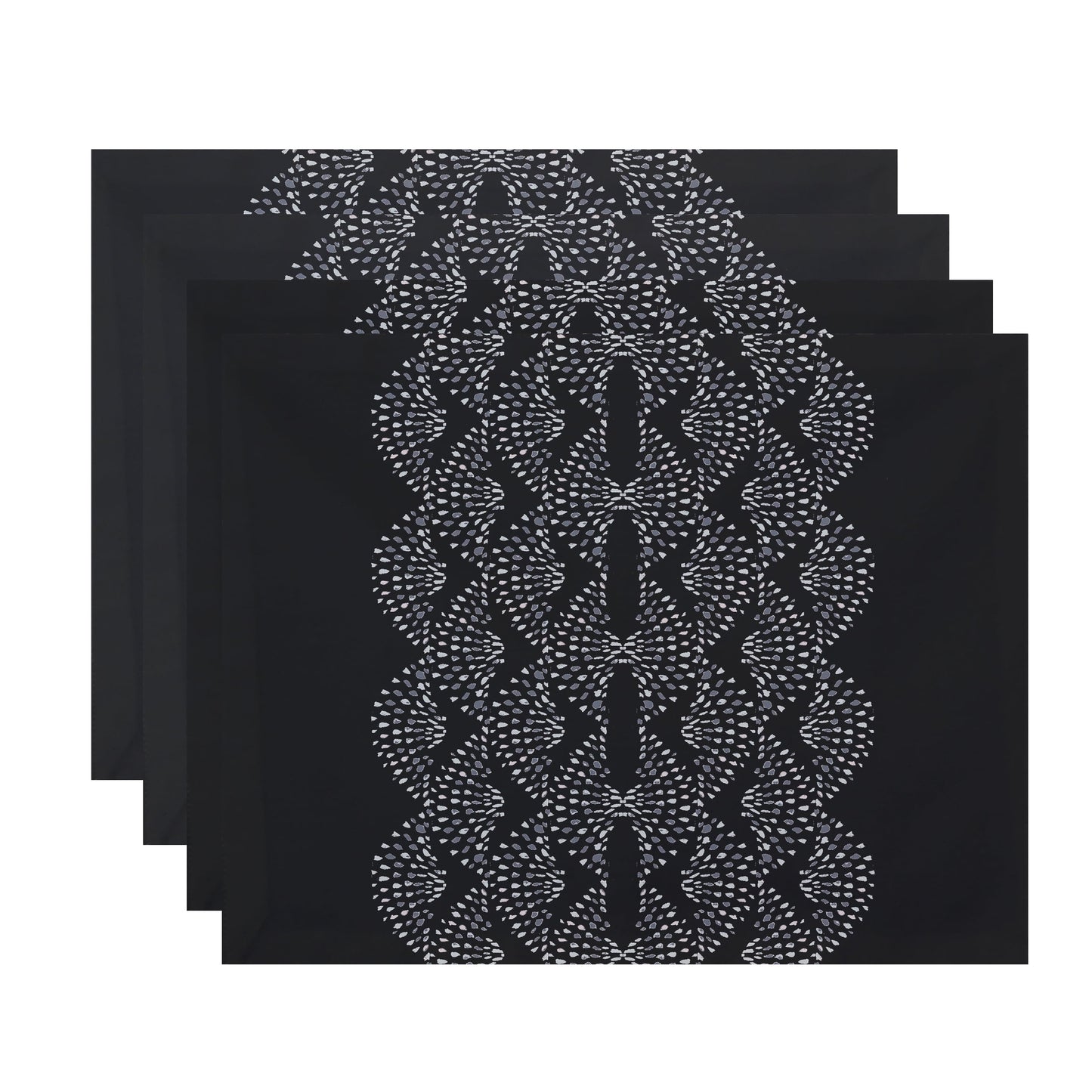 Simply Daisy Dotted Focus 18 x 14 Inch Black Geometric Print Placemat (Set of 4)