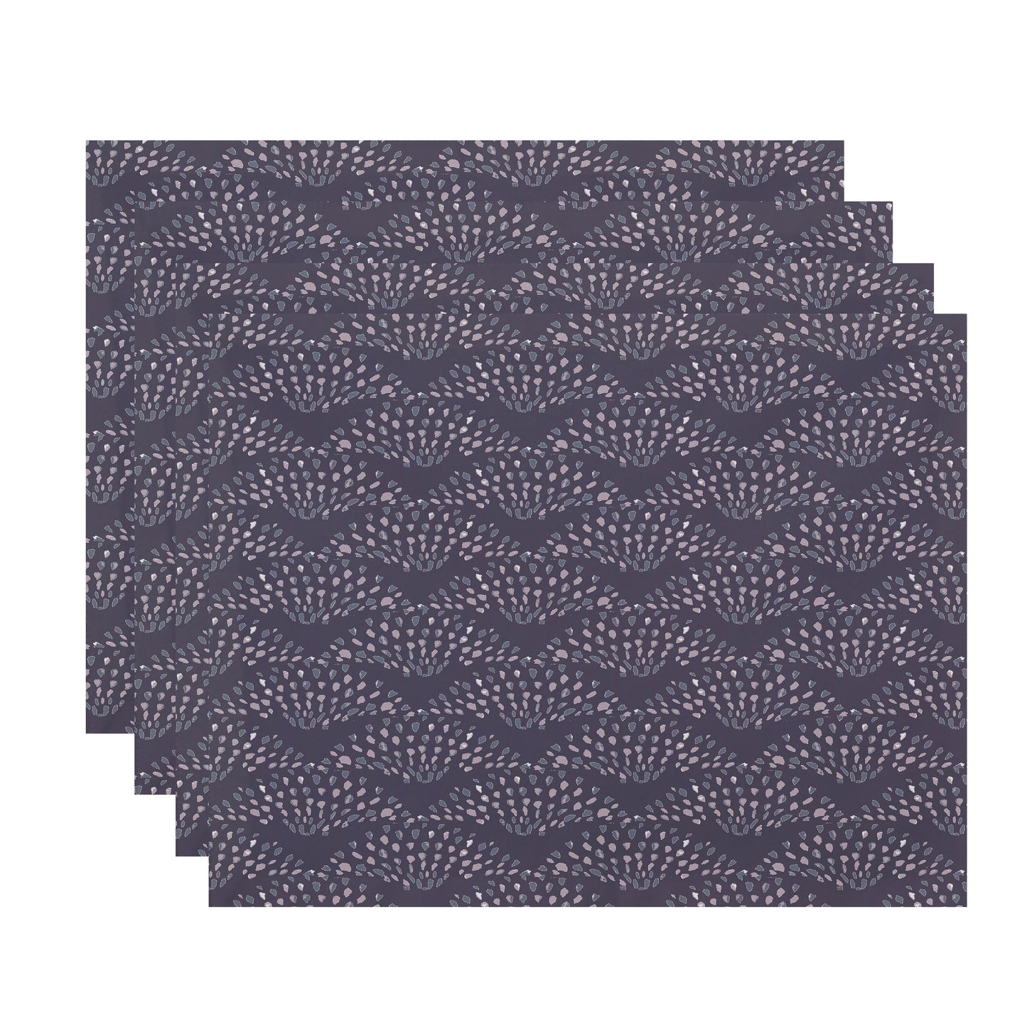 Simply Daisy Fan Dance 18 x 14 Inch Purple Geometric Print Placemat (Set of 4)