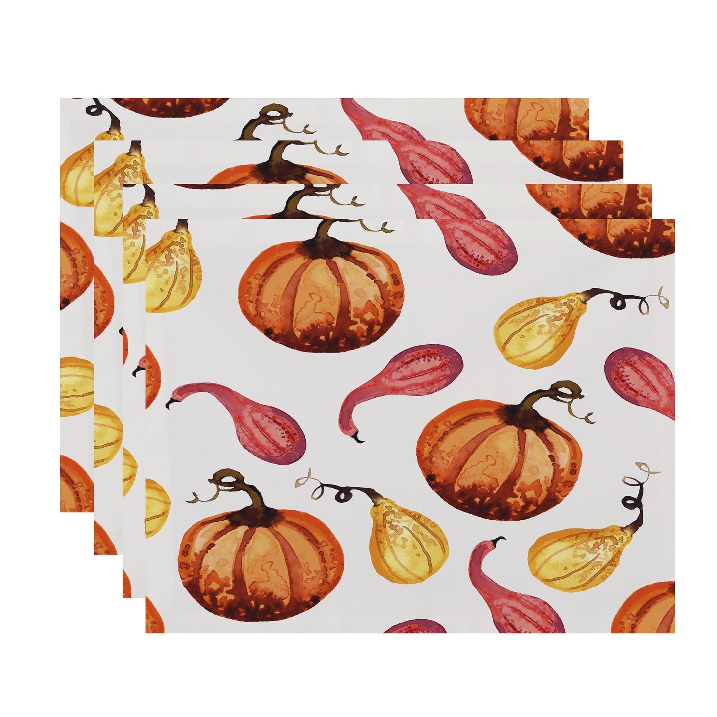Simply Daisy Gourds Galore 18 x 14 Inch Cream Fall Print Placemat (Set of 4)
