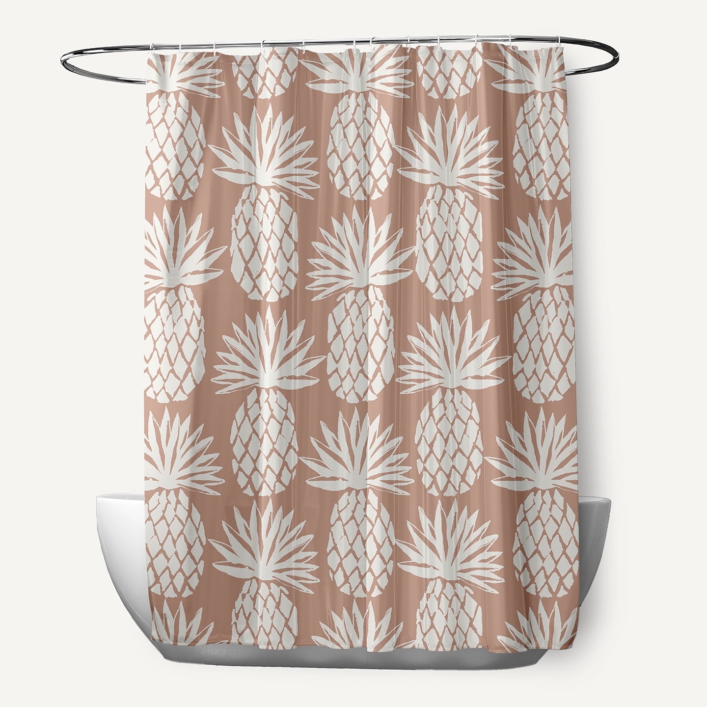 Simply Daisy Pineapple Pattern Mauve 70" w x 73" h Shower Curtain