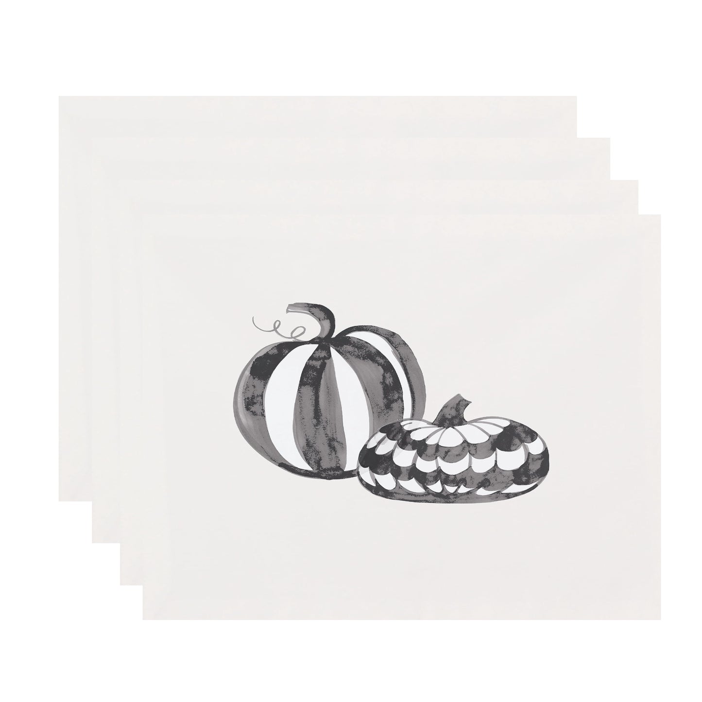 Simply Daisy Pumpkin Duo 18x14 Inch Cream Halloween Print Placemat (Set of 4)