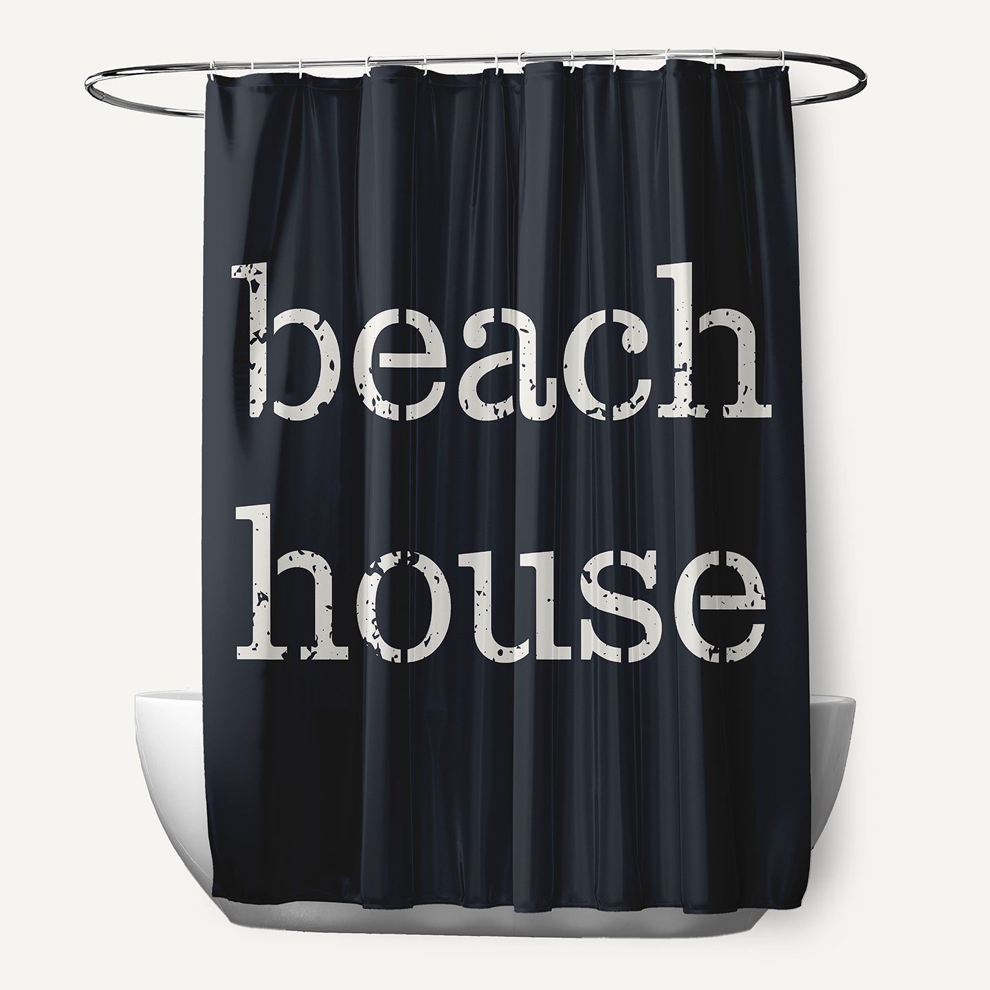 Simply Daisy beach House Shark Blue 70" w x 73" h Shower Curtain
