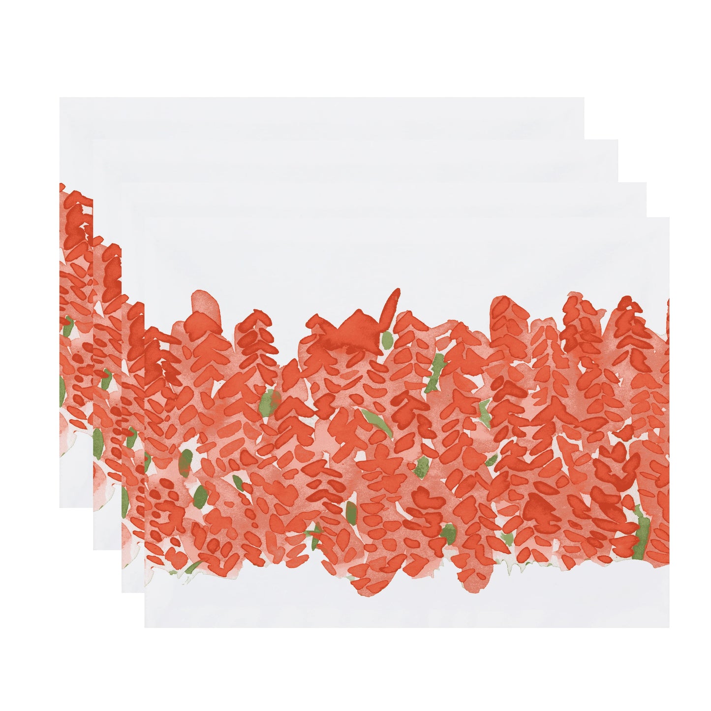 Simply Daisy's Flower Bell Bunch 18x14 inch Peach Floral Print Placemat (Set of Four)