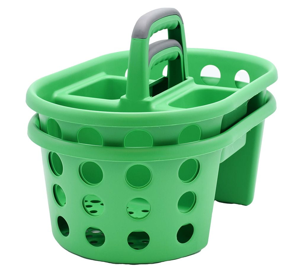 SimplyKleen 2 Pack Plastic Shower Caddy Storage Organizer, Green