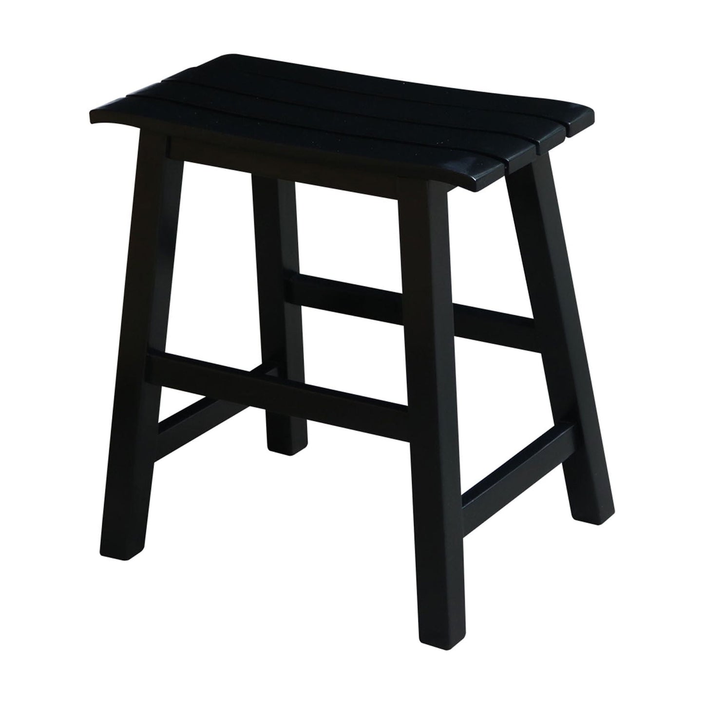International Concepts 18" Slat Seat Stool in Black