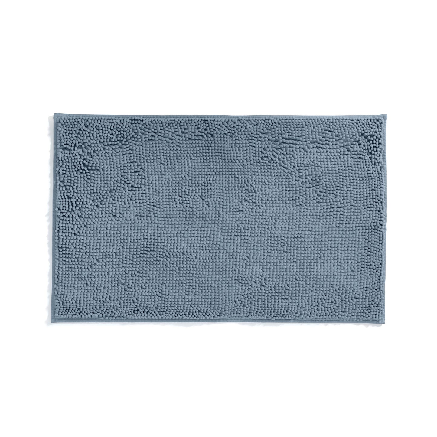 Soft Absorbent Chenille Bath Mat Rug with Anti-Skid Rubber Backing, 34 x 21, Light Blue, by Noble Linens