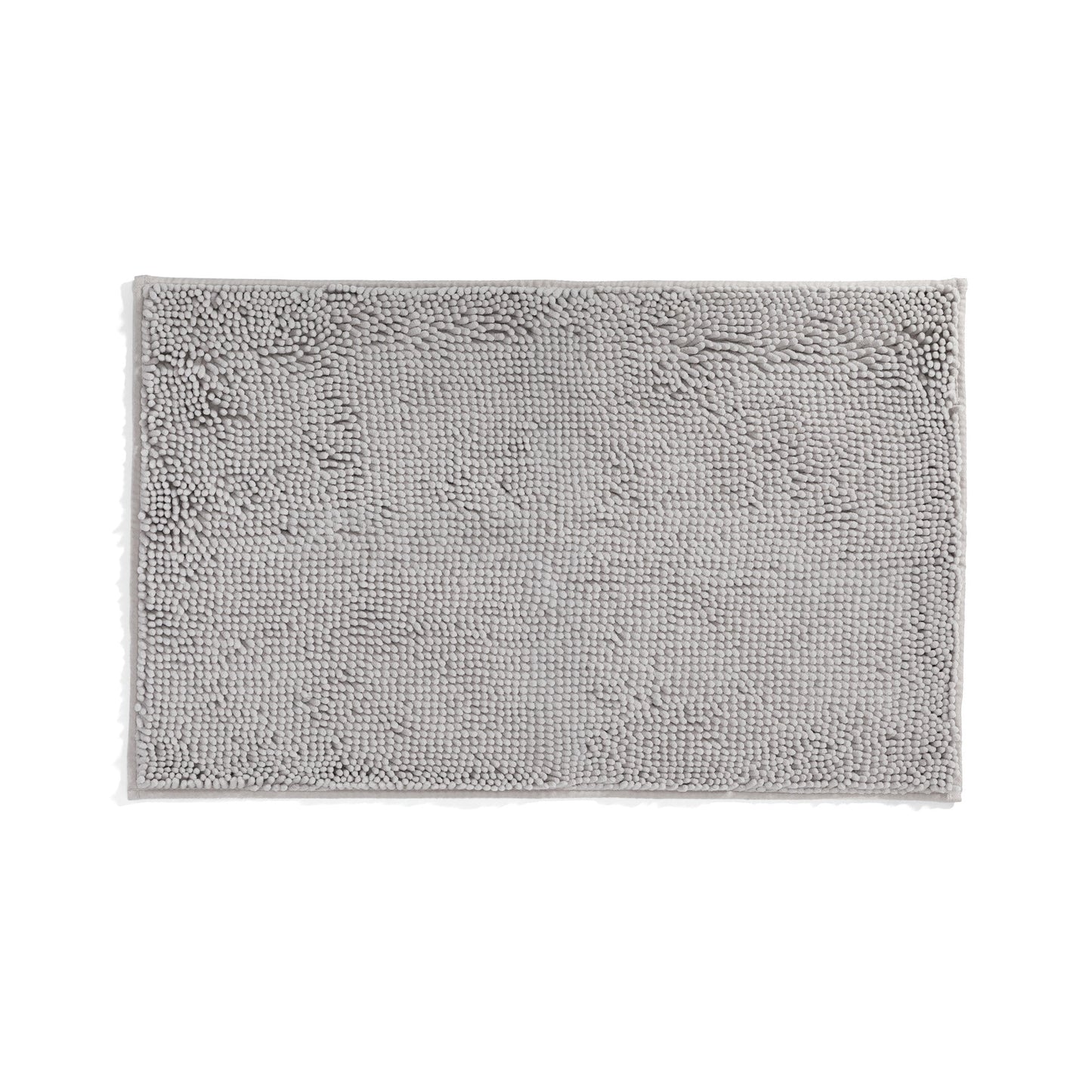 Soft Absorbent Chenille Bath Mat Rug with Anti-Skid Rubber Backing, 34 x 21, Light Gray, by Noble Linens