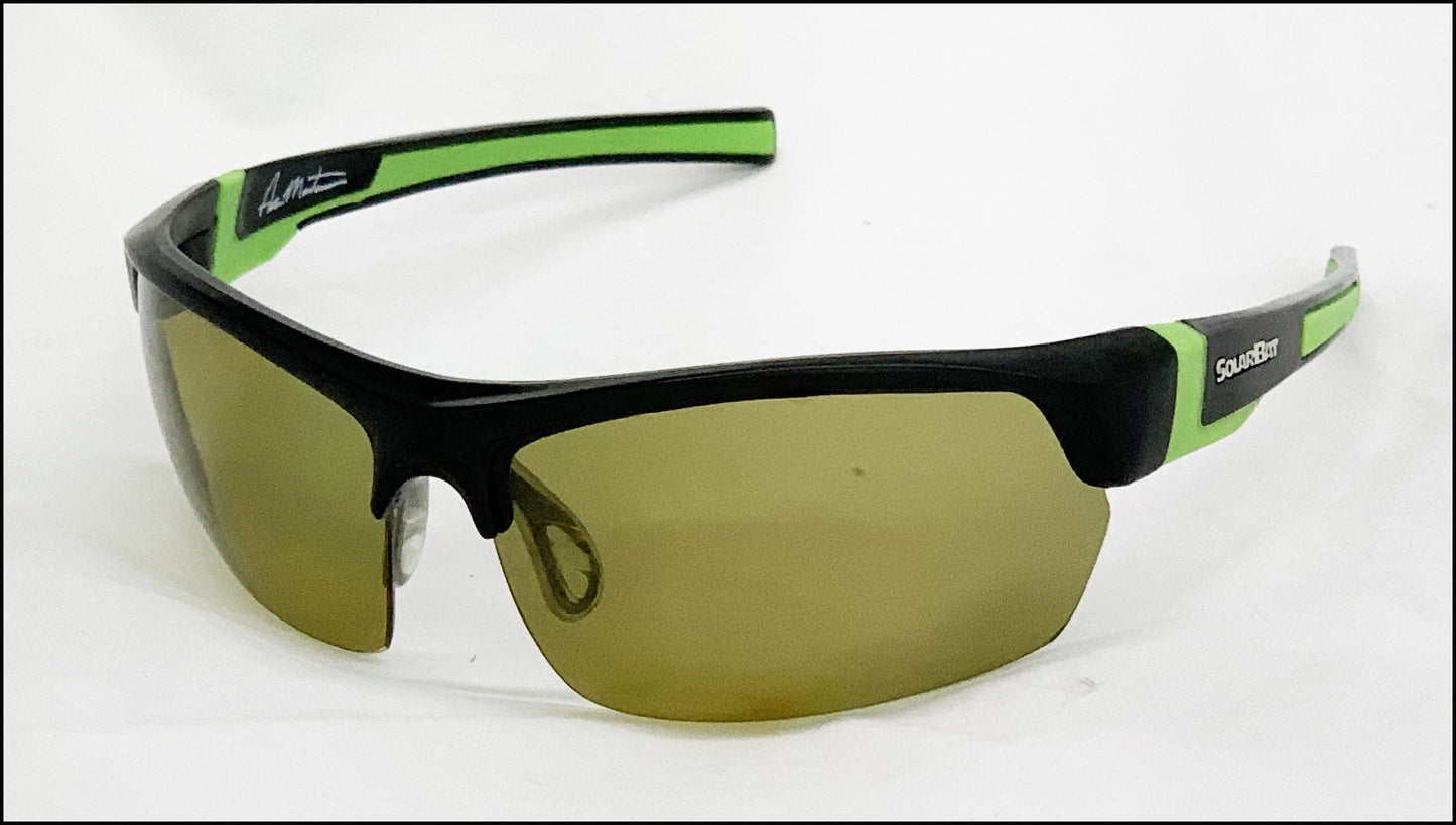 Solar Bat Eye Protection The Natural 1 Lime Green with Polarized Lenses Hi Con Yellow