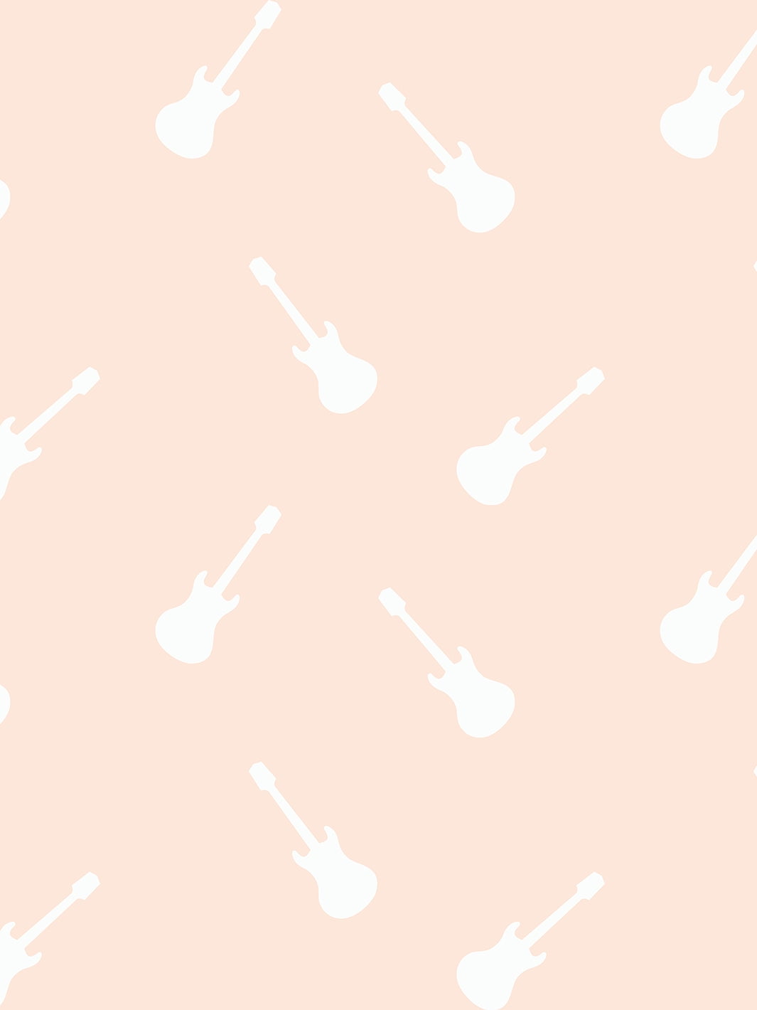 Solid Electric Guitar Removable Vinyl Wallpaper by Barbie - Peach