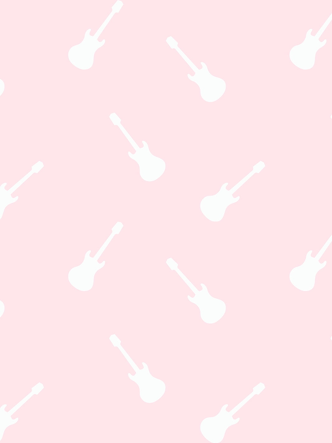 Solid Electric Guitar Removable Vinyl Wallpaper by Barbie - Pink