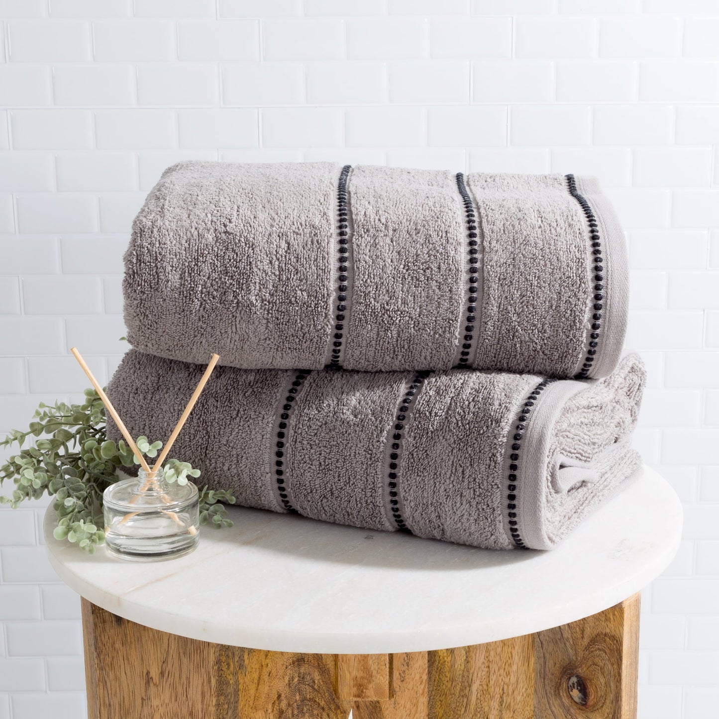 Somerset Home Cotton Bath Sheets, Silver(2 Pieces)