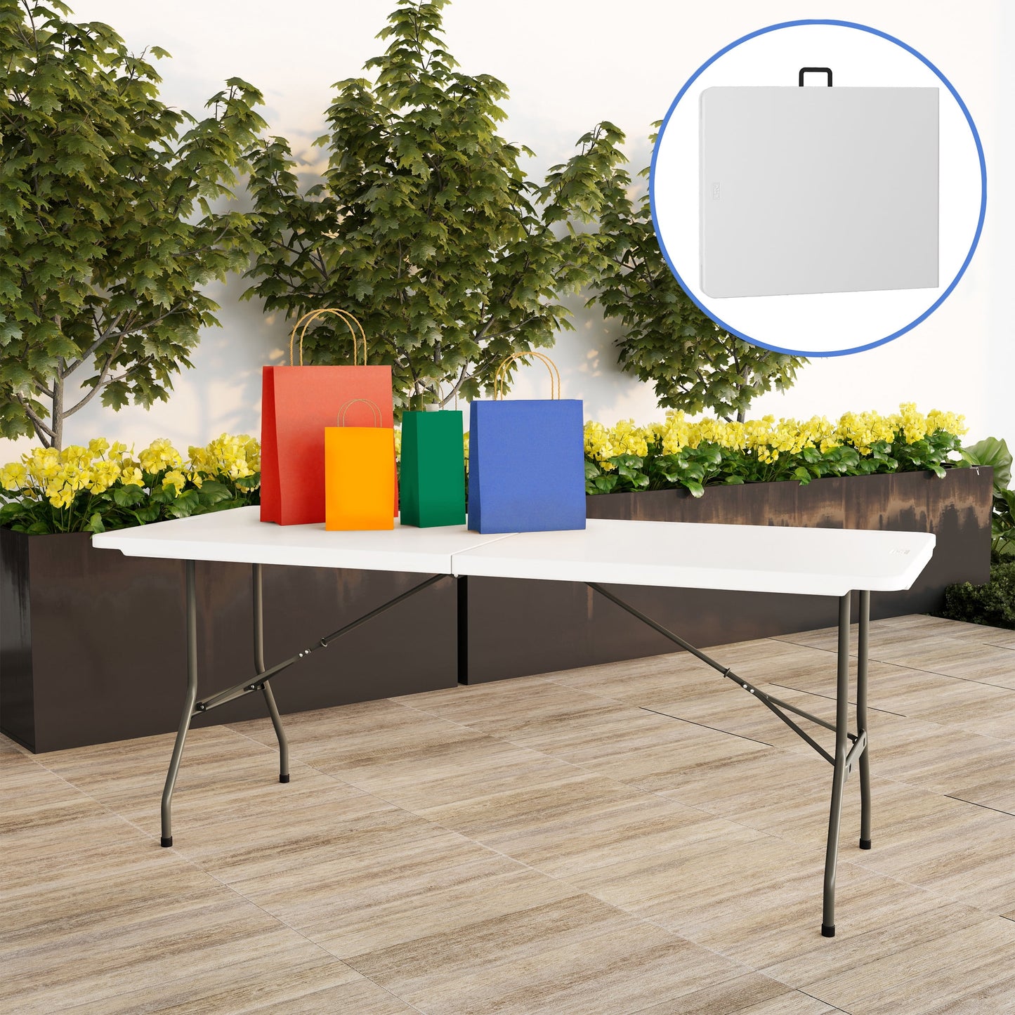 Somerset Home Multipurpose Folding Table, White (6-Foot)