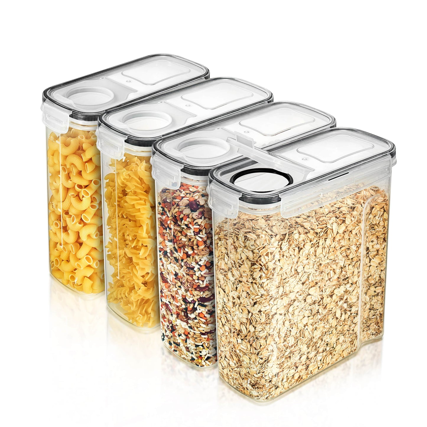 Sorbus Juego de 6 Dispensadores Herméticos para Almacenamiento de Alimentos para Frijoles, Pasta, Cereales y Más, (2L/8.4 Tazas)