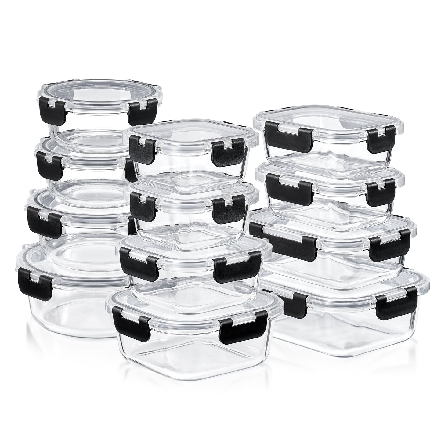 Sorbus Glass Meal Prep Containers with Airtight Lids, Oven Freezer Dishwasher Safe, 12-Piece Set