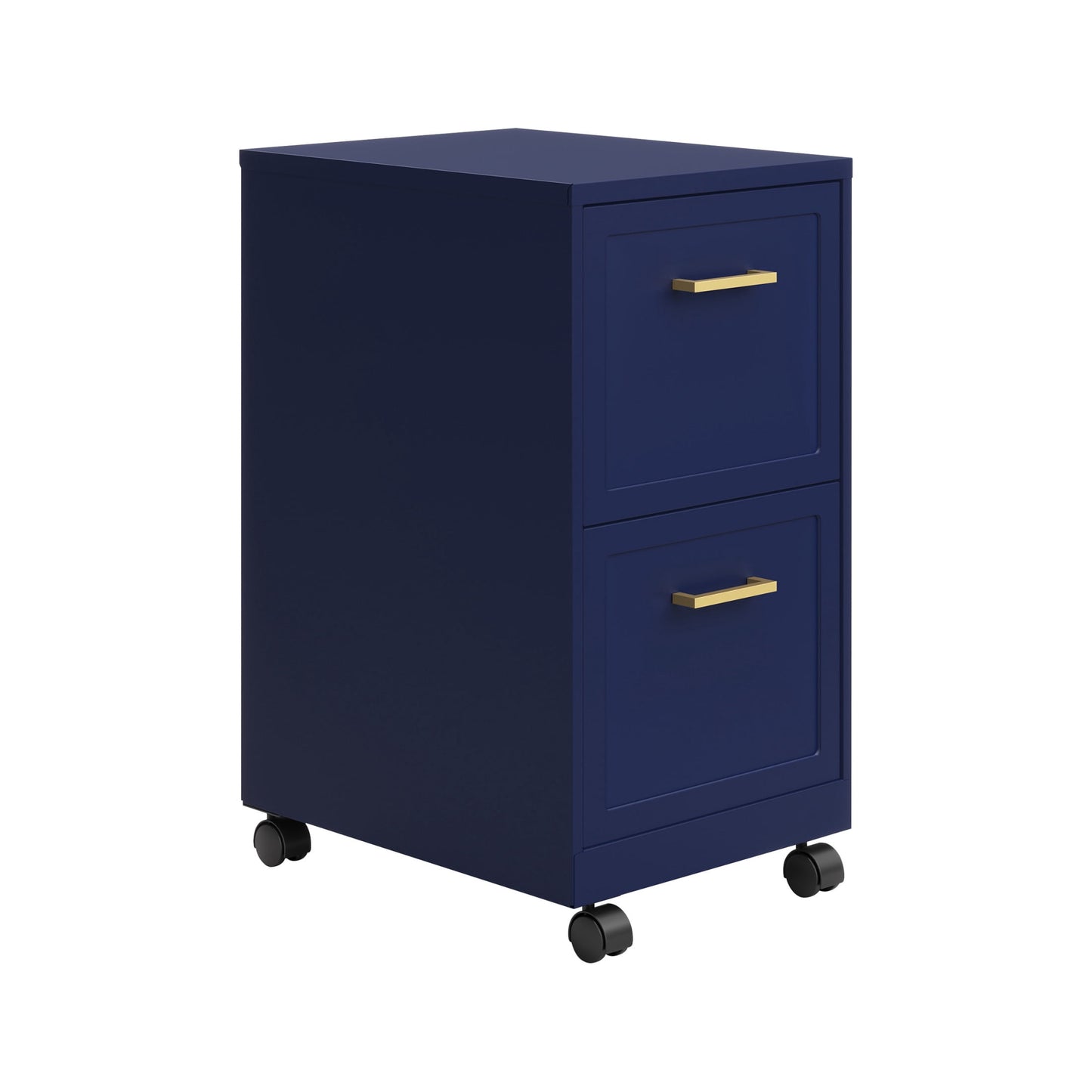 Space Solutions 18" Deep 2 Drawer Mobile Letter Width Vertical File Cabinet, Navy