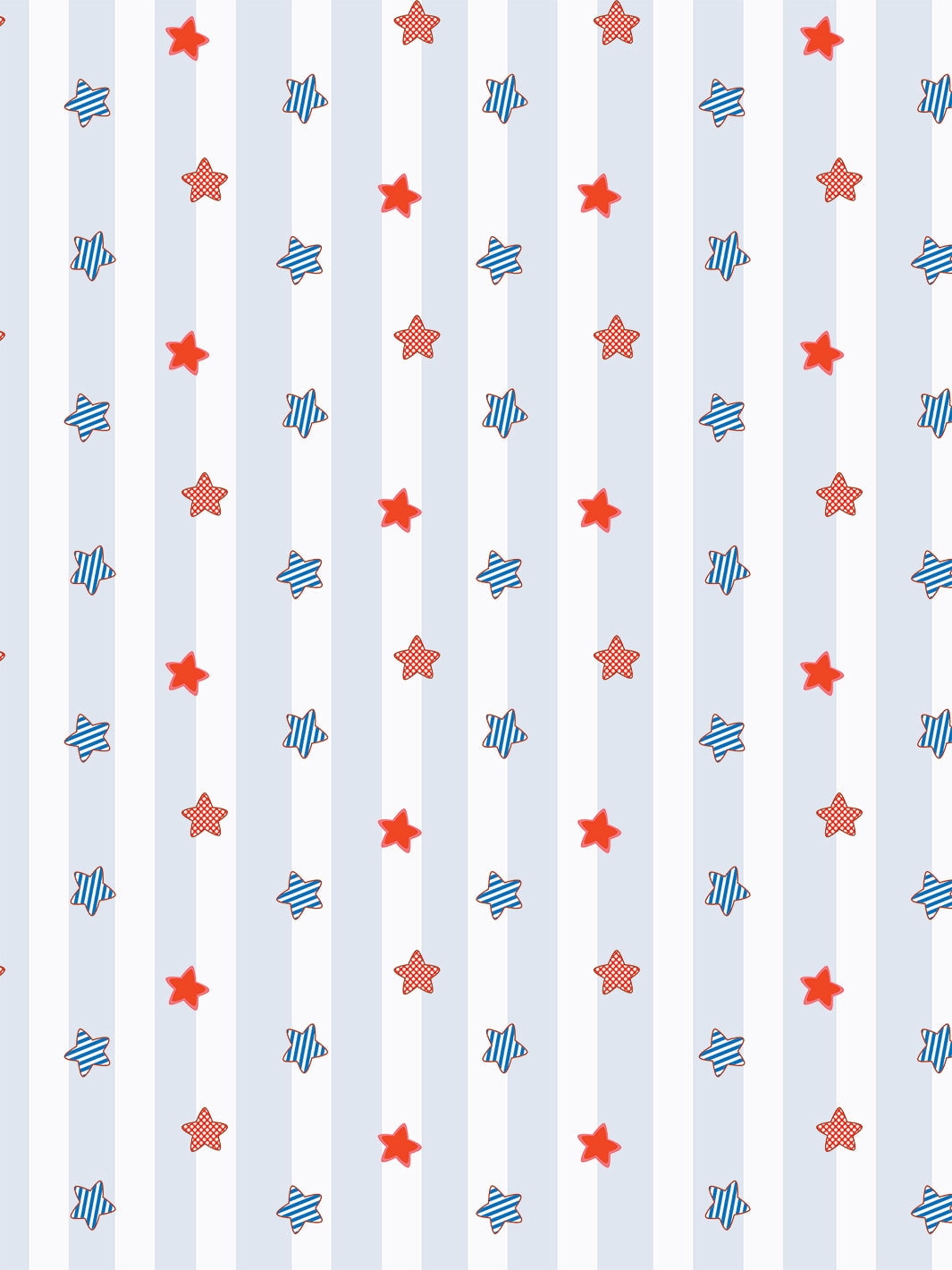 Stars and Stripes Removable Vinyl Wallpaper By Fisher-Price - Silver