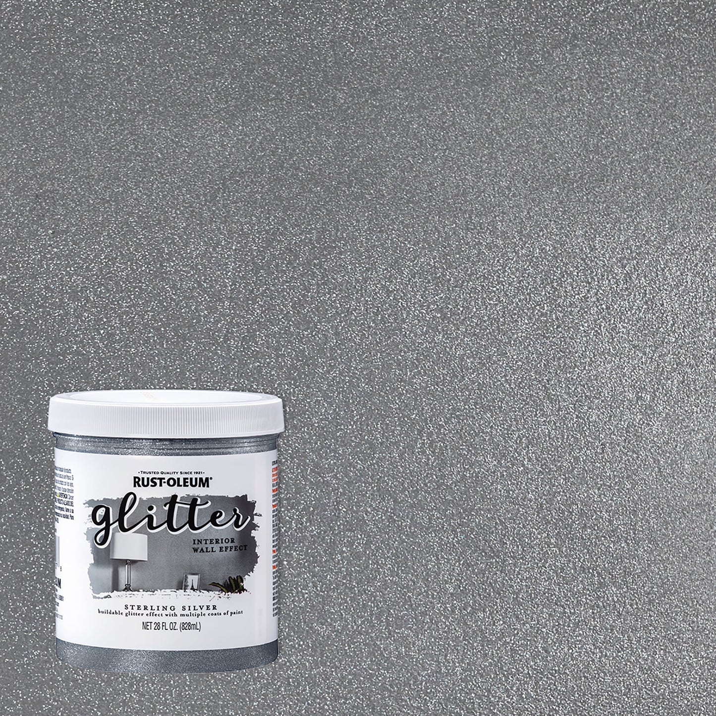 2 Pack, Sterling Silver, Rust-Oleum Specialty Glitter Interior Wall Paint, Quart