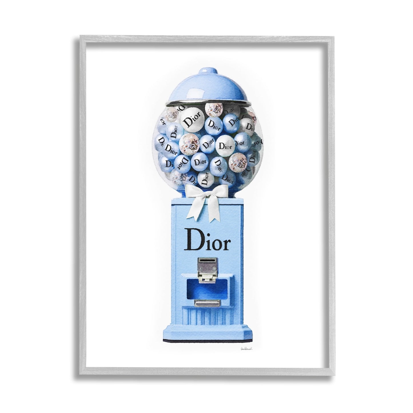 Stupell Industries Glam Candy Dispenser Beauty & Fashion Painting Gray Framed Art Print Wall Art, 24 x 30