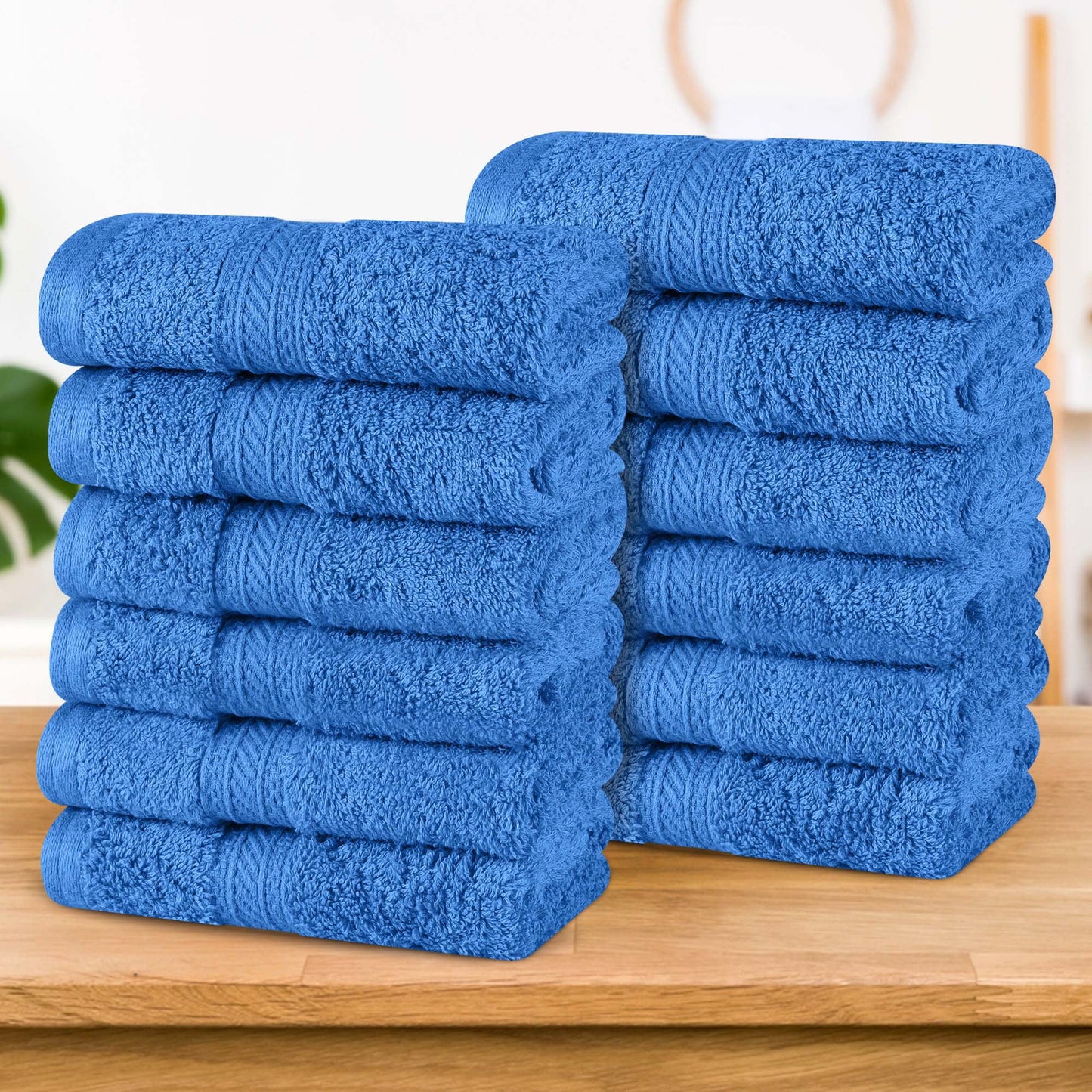 Superior Atlas Cotton Luxury Face Towel Washcloth, Set of 12, Allure