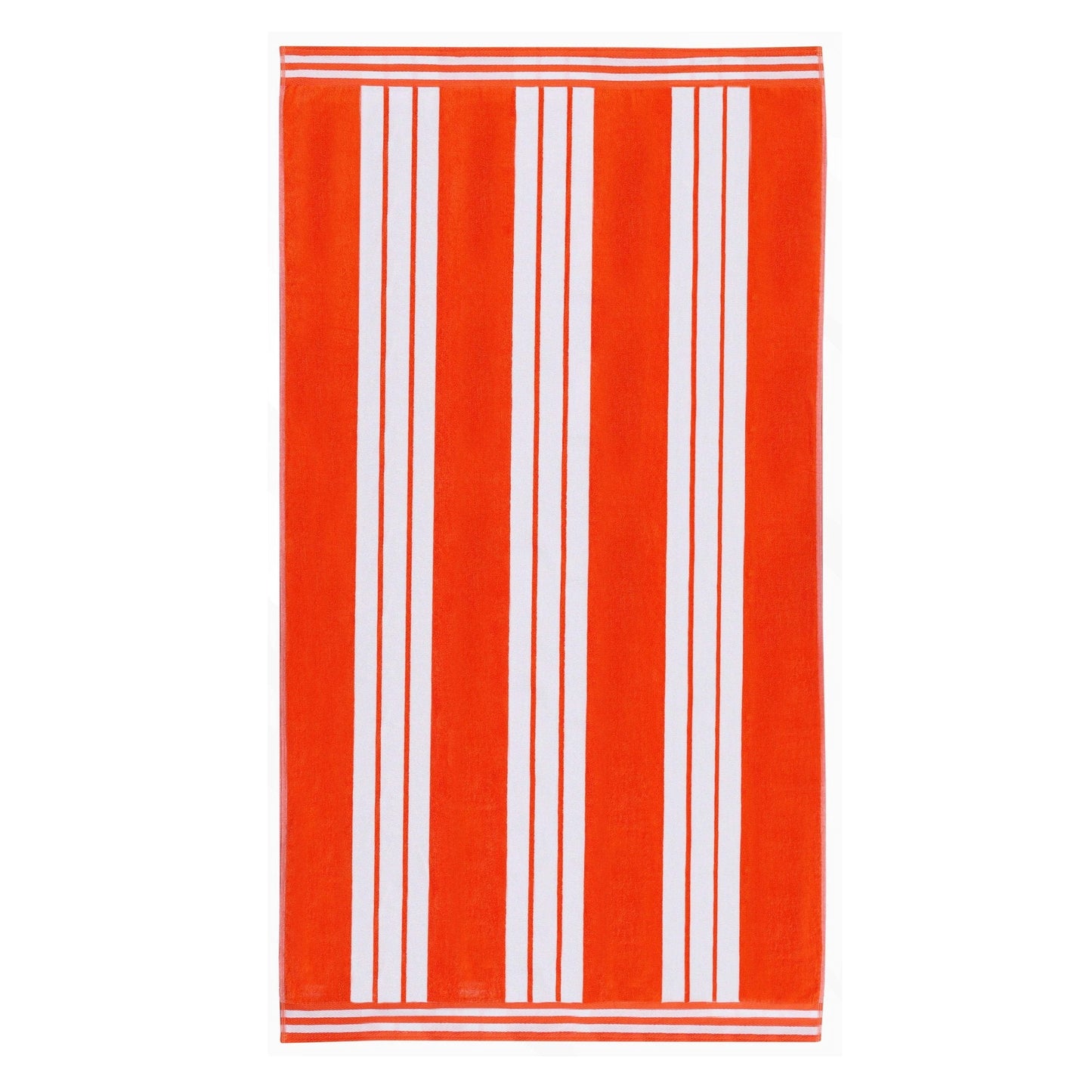 Superior Cotton Striped Oversized Beach Towel Set of 2, 34" x 64", Coral