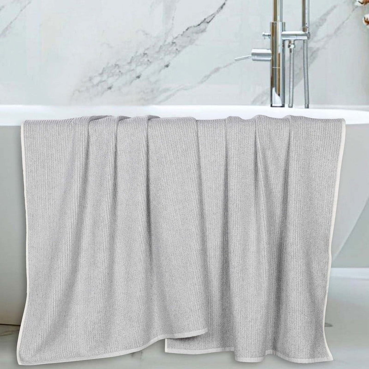 Superior Destin Viscose Cotton Blend Medium Weight Face Towels Washcloths, Set of 12, Charcoal