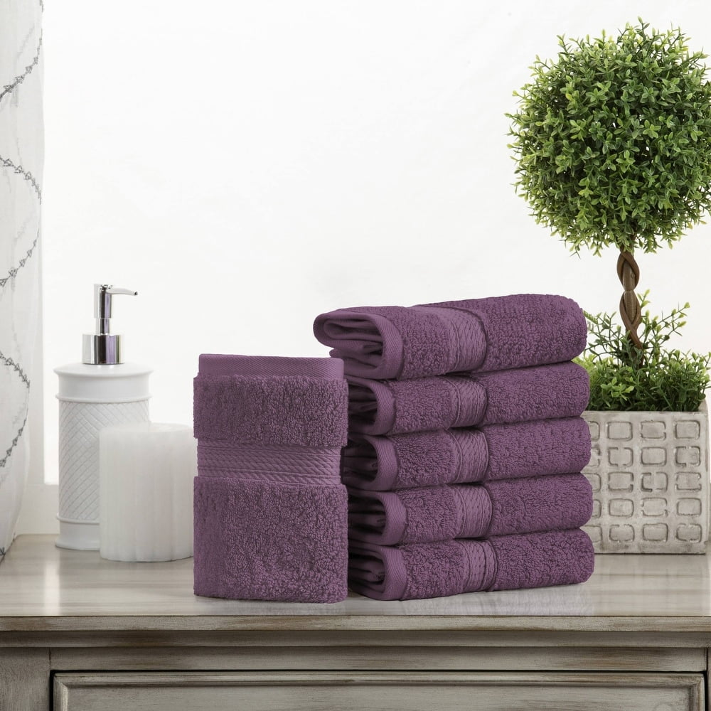 Superior 800 GSM Egyptian Cotton 10-Piece Towel Set, Soft Ultra Absorbent Towels, Plum