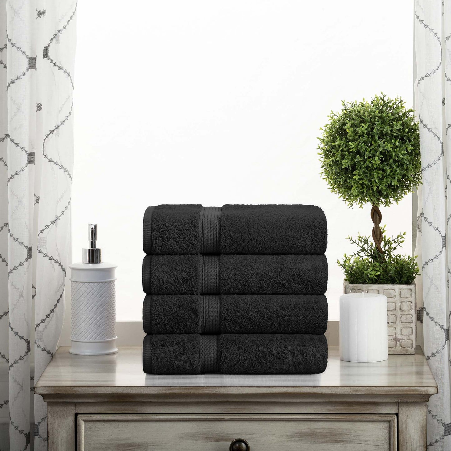 Superior 800 GSM Egyptian Cotton 6-Piece Face Towel Set, Soft Ultra Absorbent Towels, White
