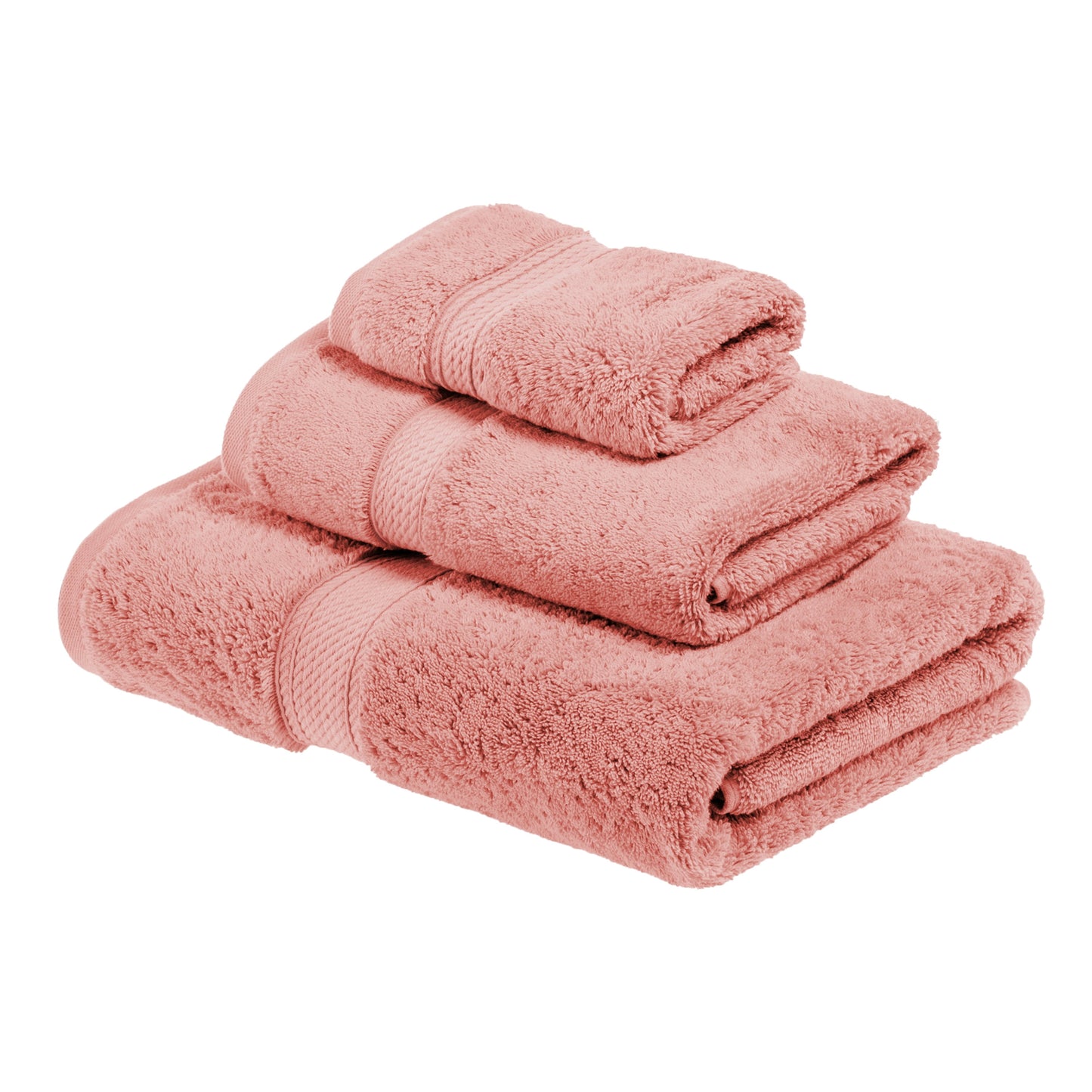 Superior Hymnia Egyptian Cotton 3-Piece Towel Set, Tea Rose