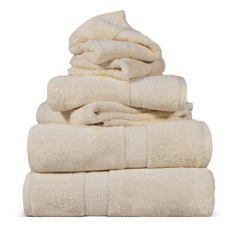 Superior Hymnia Egyptian Cotton 6-Piece Towel Set, Cream