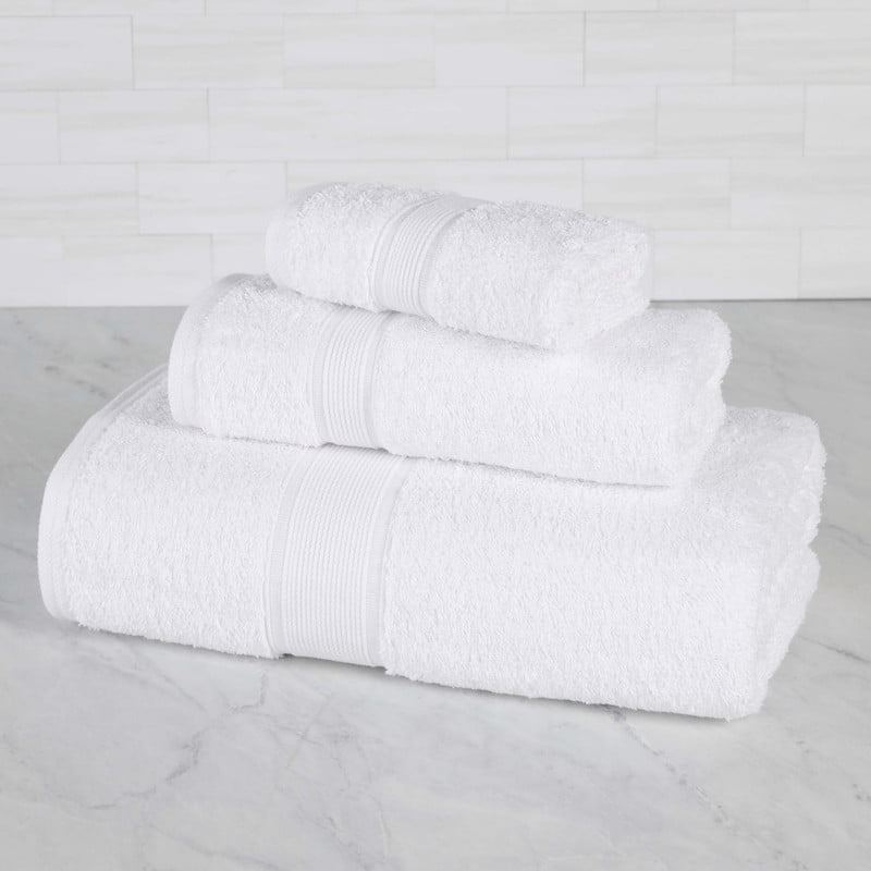 Superior Oregon Organic Cotton 3 Piece Towel Set, Soft Medium Weight Towels, White