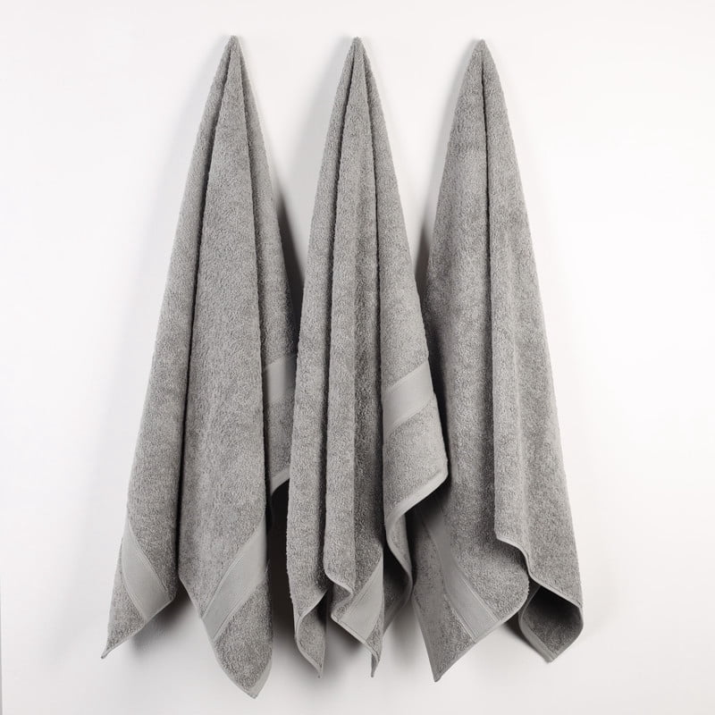 Superior Oregon Organic Cotton Medium Weight Bath Towels, 2-Piece Set, Silver