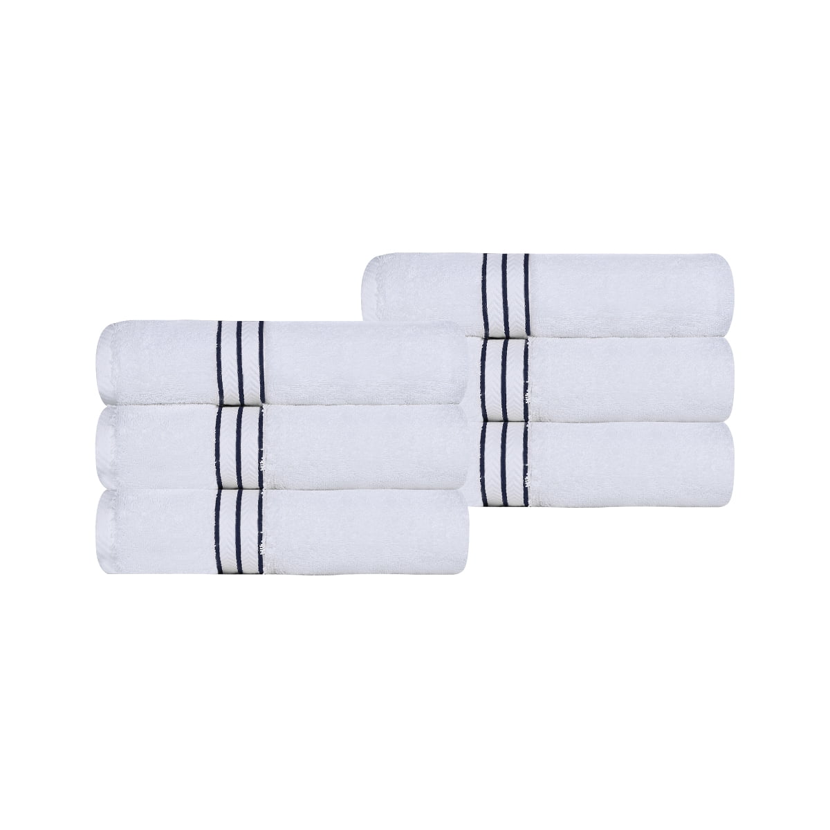 Superior Turkish Cotton Ultra-Plush 6-Piece Navy Blue Hand Towel Set