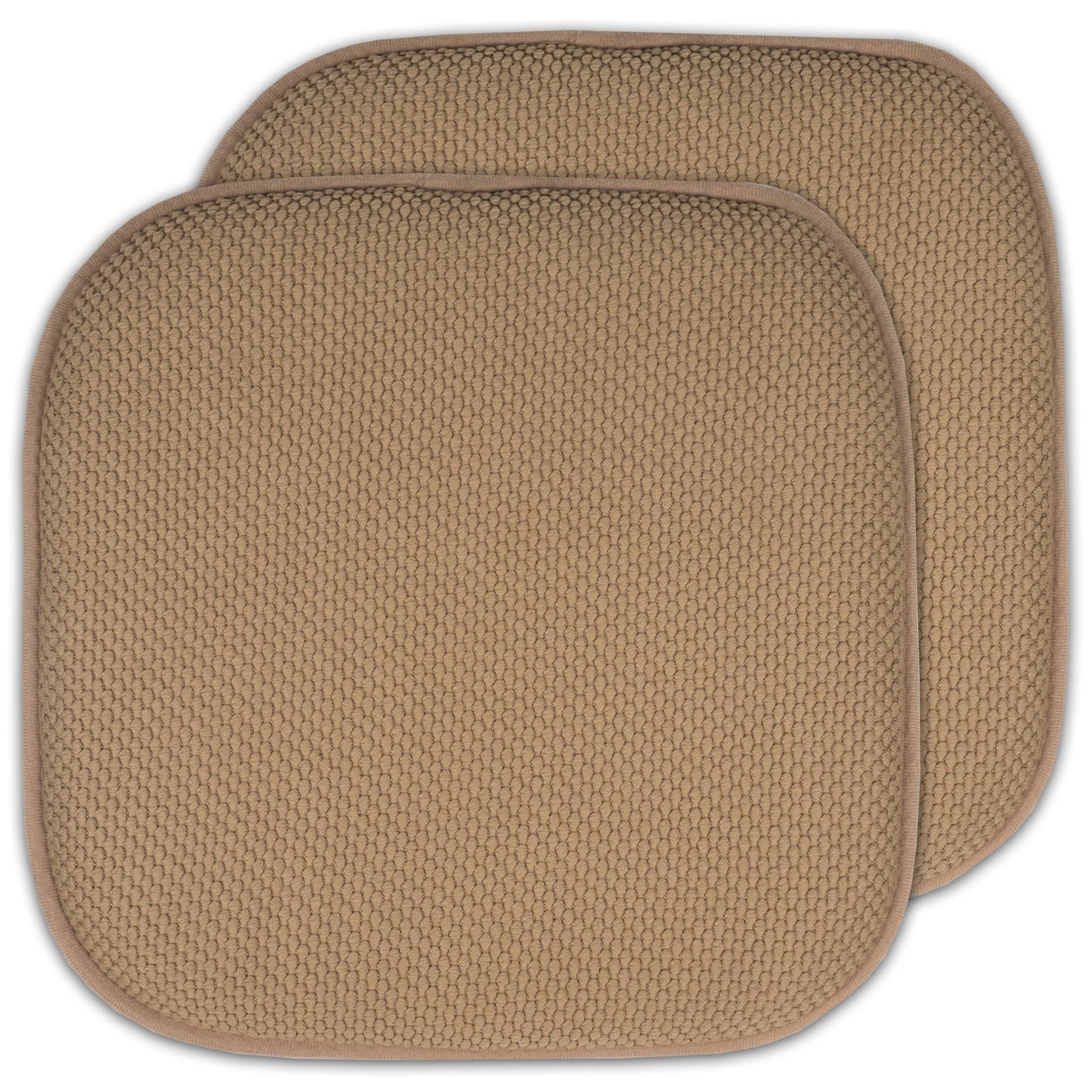 Sweet Home Collection Memory Foam Honeycomb Non-Slip Back 16" x 16" Chair Pad - Silver, 2 Pack