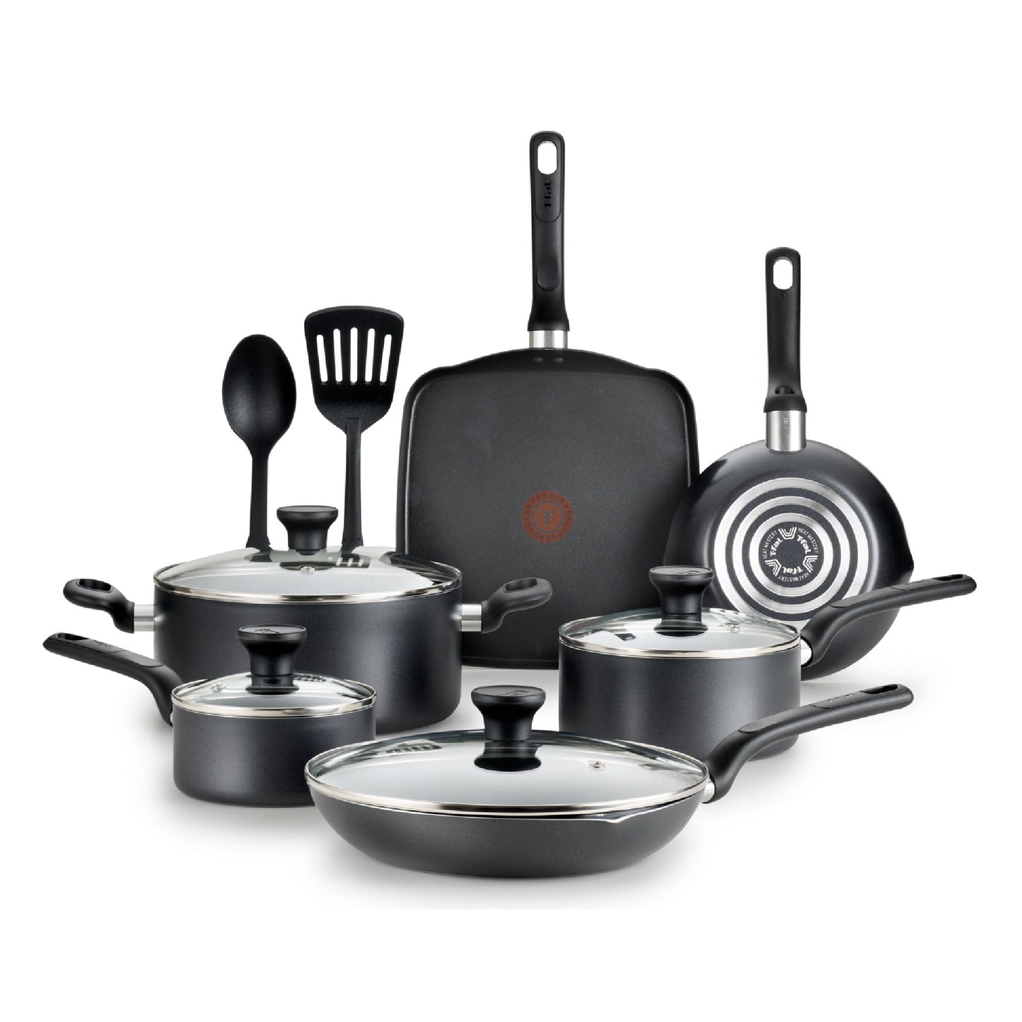 T-fal Easy Care Nonstick Cookware, 12 piece Set, Grey, B087SC64