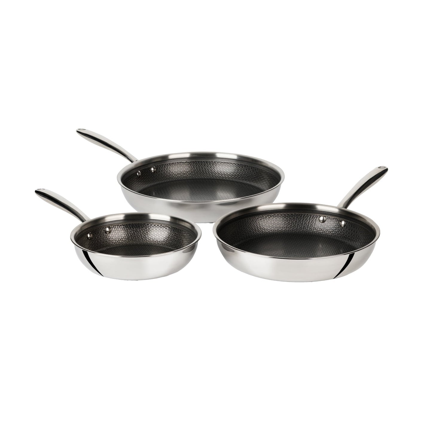 T-fal Ceramic HybridMesh Stainless Steel, 8.5 inch, 11 inch and 12.5 inch Frypan Set