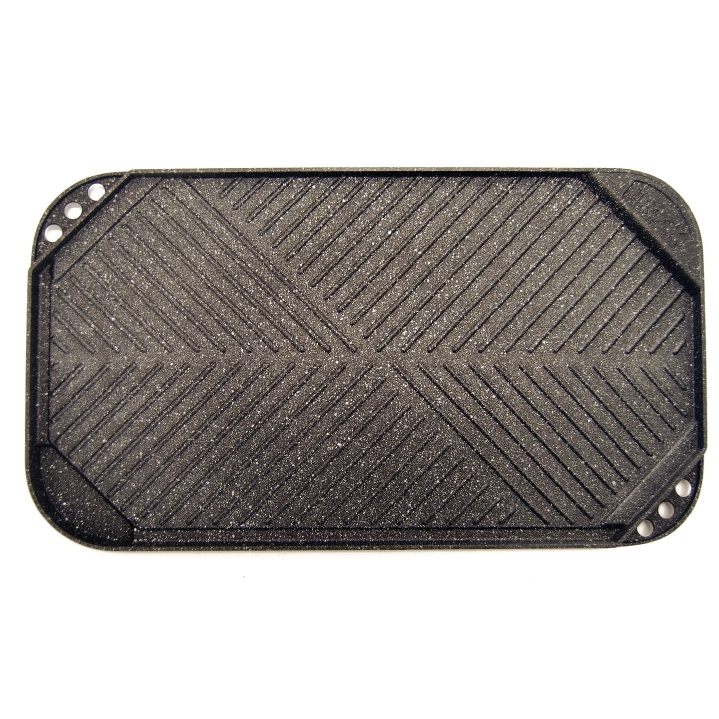 THE ROCK by Starfrit 10.6" x 19.5" Non-Stick Aluminum Reversible Grill and Griddle, 034614-004-0000