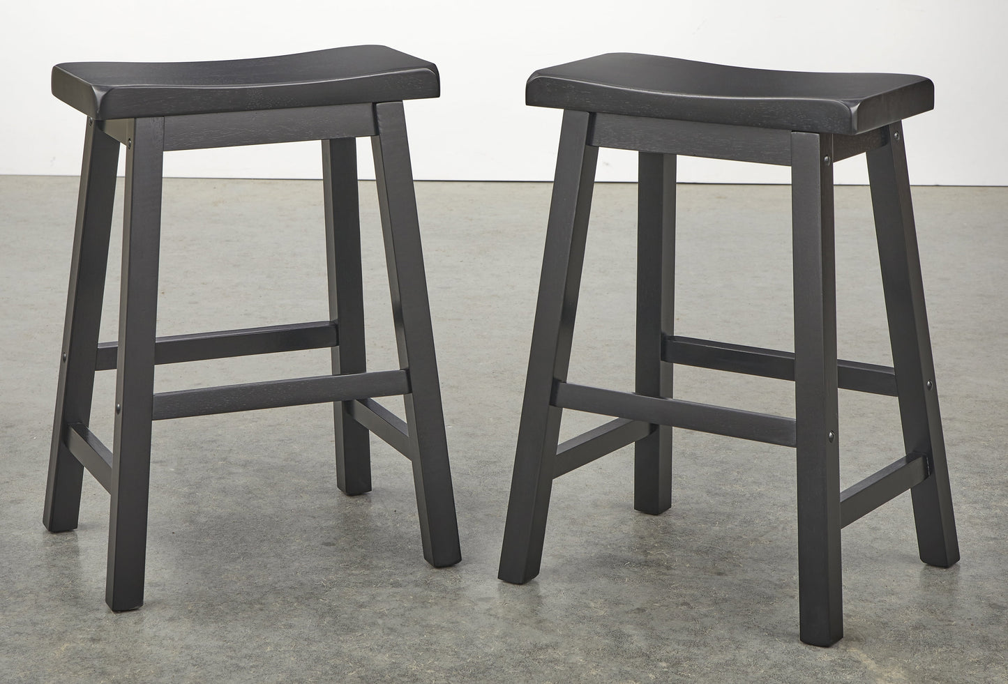 TMS Barnaby 29" Saddle Bar Stool, Set of 2, Black