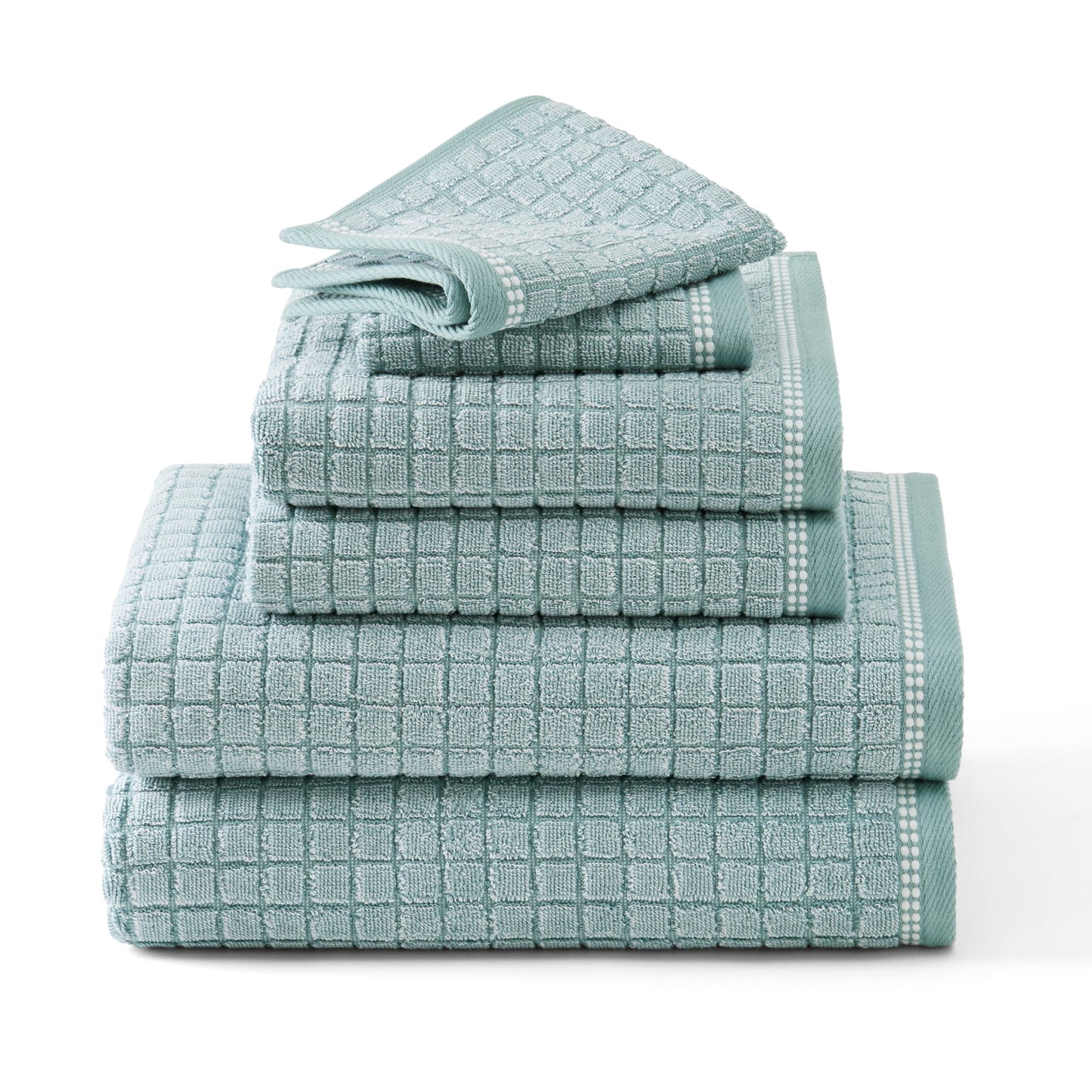 TOWN & COUNTRY EVERYDAY Juego de Ventana Texturizado de 6 Piezas, 2 Toallas de Baño, 2 Toallas de Mano, 2 Paños, 100% Algodón, Suave y Absorbente 550GSM, Rosa