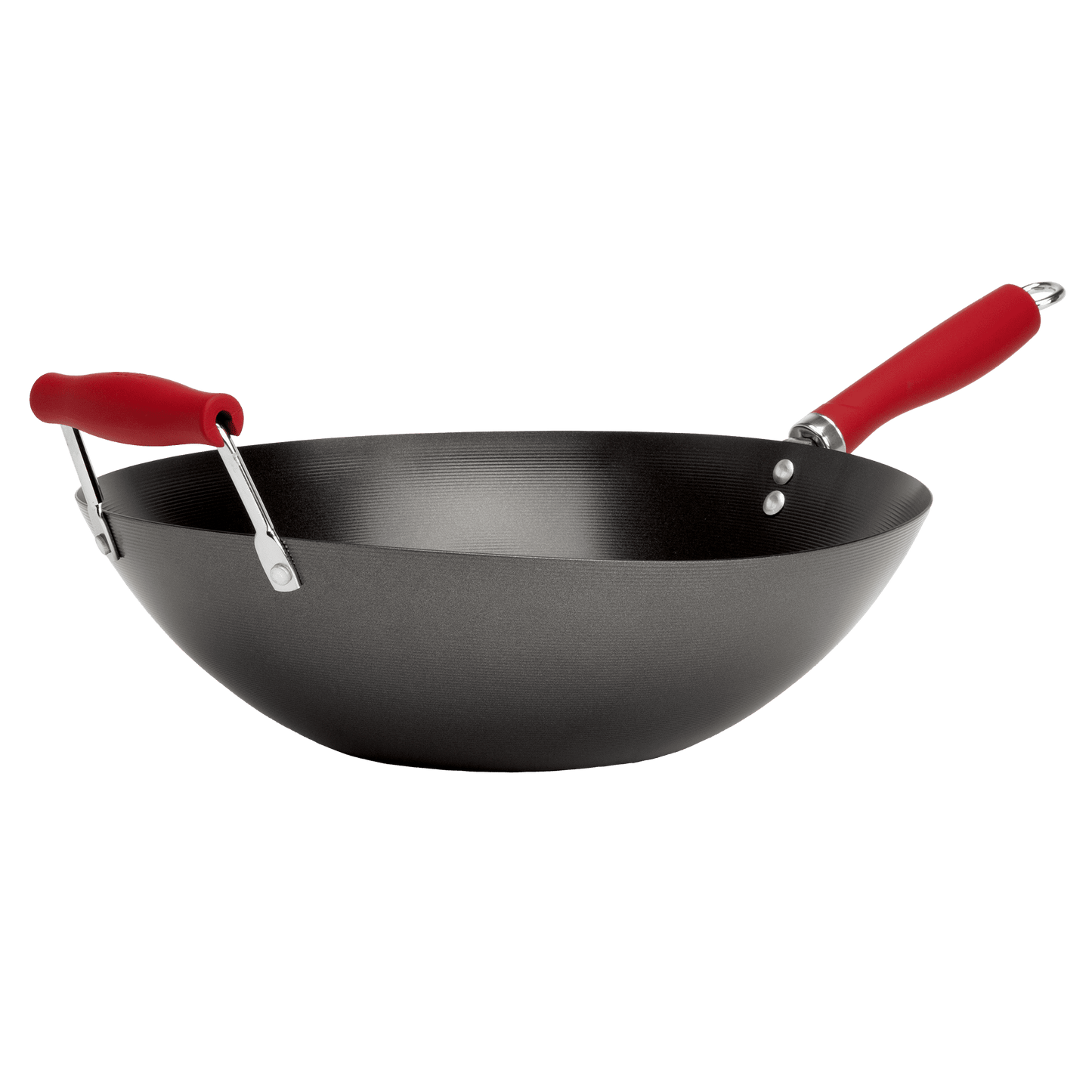 Tasty 14inch Carbon Steel Nonstick Wok, Flat Bottom Stir Fry Pan, Induction Compatible, Easy Clean, Silicone Handle