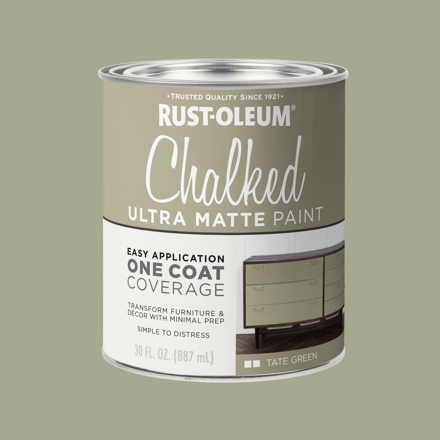 Tate Green, Rust-Oleum Chalked Ultra Matte Paint, Quart