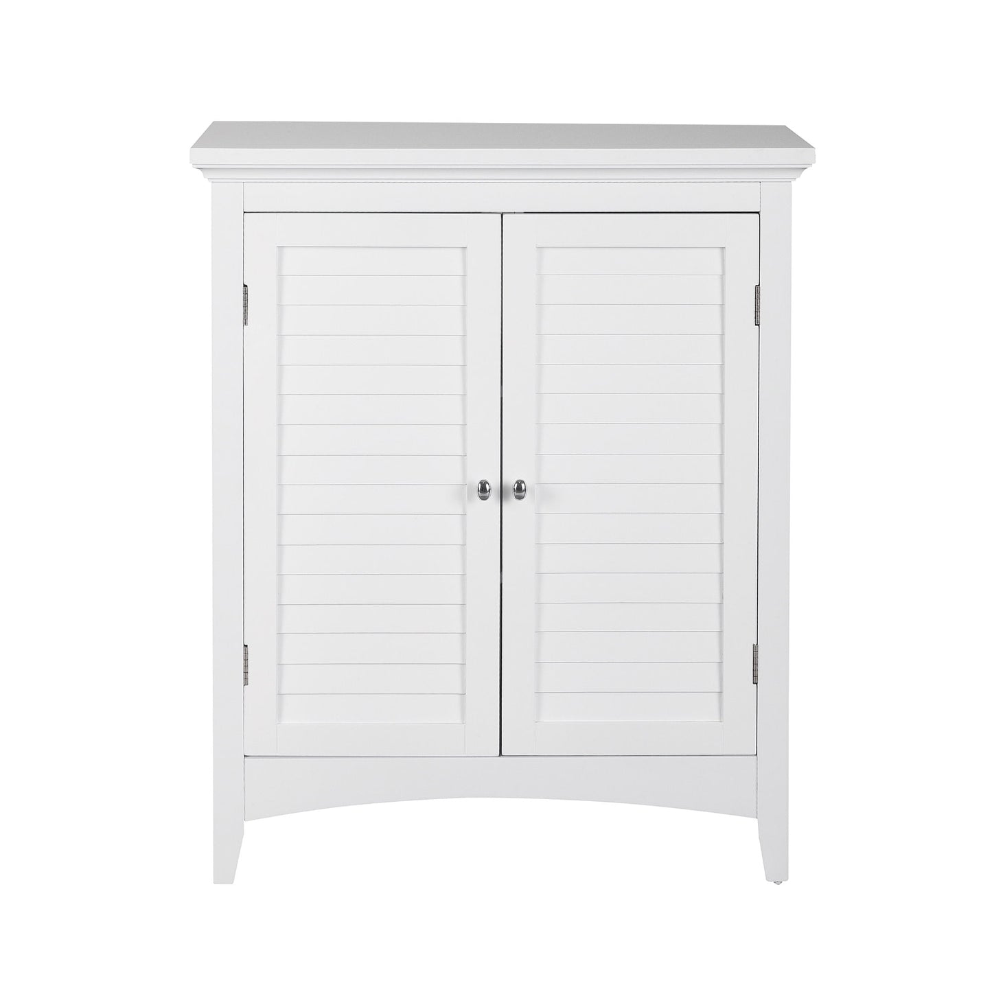 Teamson Home Glancy Freestanding Two-Door Floor Accent Cabinet with Faux Louvered Doors, White