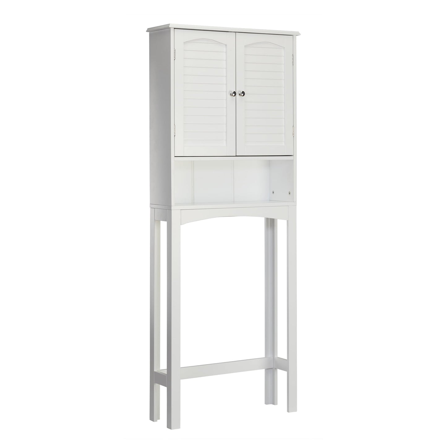 Teamson Home Louis 25" x 64" 2-Door Over-the-Toilet Cabinet, White