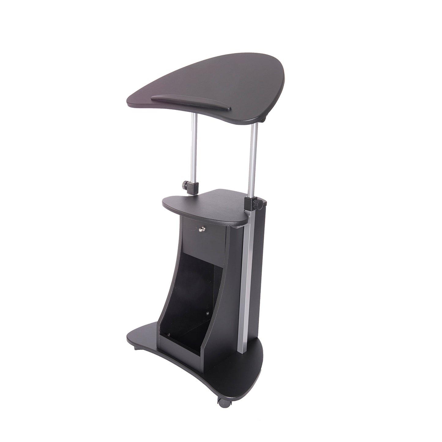 Techni Mobili Sit-To-Stand Mobile Medical Laptop Computer Cart, Chocolate