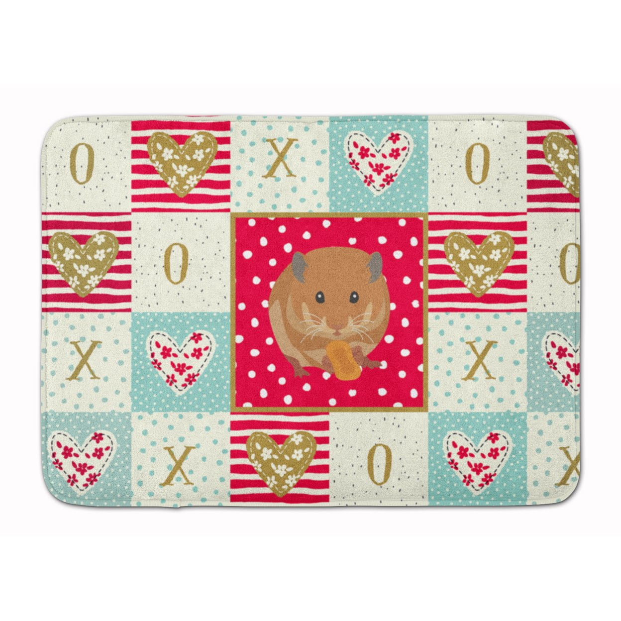 Teddy Bear Hamster Love Machine Washable Memory Foam Mat