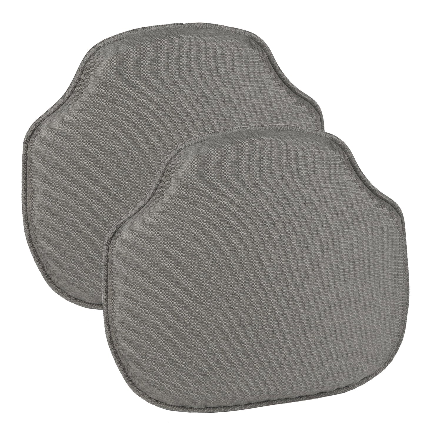 The Gripper Non-Slip Windsor Chair Cushion, for the Kitchen and living Room, 16x15 Inches, Set of 2, Gray