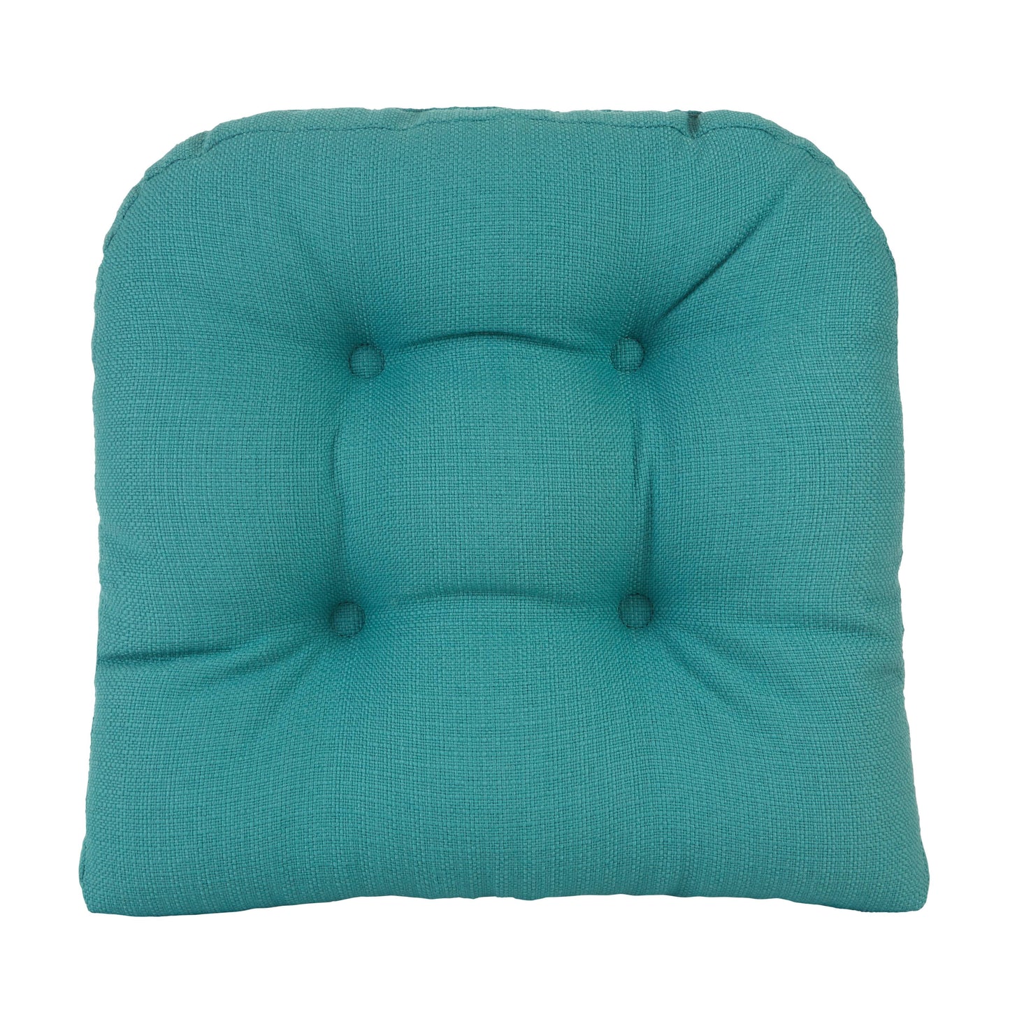The Gripper Overstuffed Universal Non-Slip Dining Chair Cushions for Kitchen Decor or Office Use, U-Shaped Skid-Proof Seat Pad, 17x17 Inches, Teal