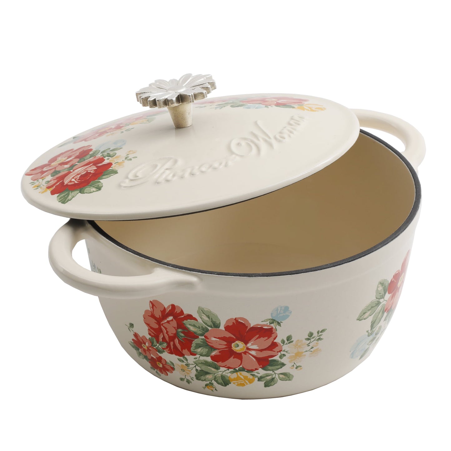 The Pioneer Woman Vintage Floral Enameled Cast Iron 3-Quart Dutch Oven