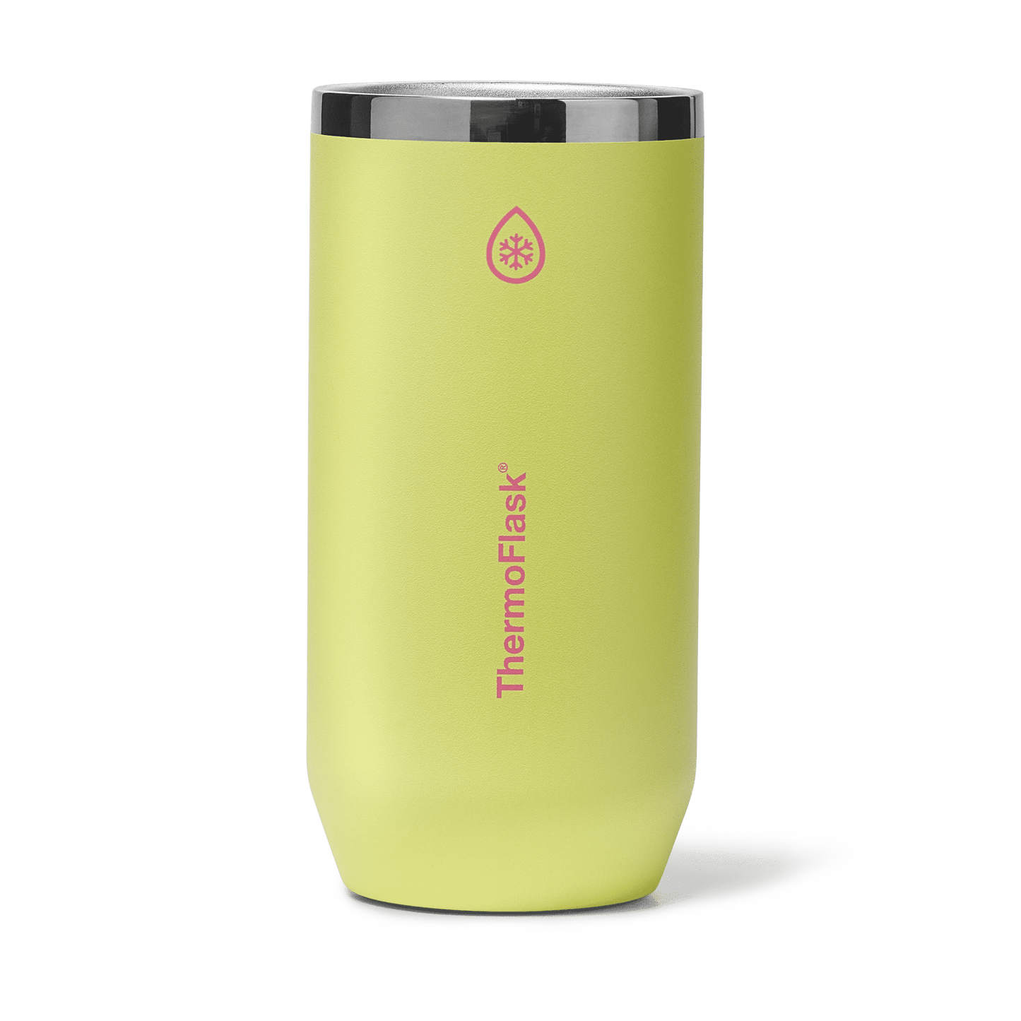 ThermoFlask 16 oz Tall Size 2-In-1 Insulated Can Cooler and Cup, Durable Stainless Steel, Non-Slip Base, Dishwasher Safe, Beverage Container, Unmellow Yellow